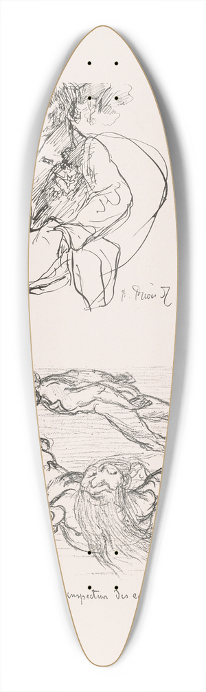 Pierre Puvis de Chavannes - Les caricatures de Puvis de Chavannes Pl.08 39.3 inch art pintail longboard deck Pierre Puvis de Chavannes - Les caricatures de Puvis de Chavannes Pl.08 39.3 inch art pintail longboard deck