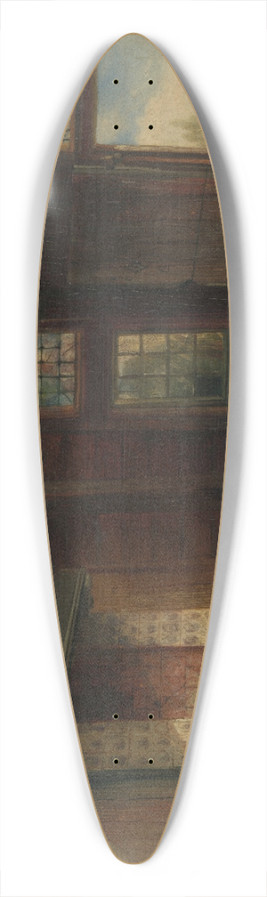 Pierre Tetar van Elven - Interieur van het Tsaar Peterhuisje te Zaandam 39.3 inch art pintail longboard deck