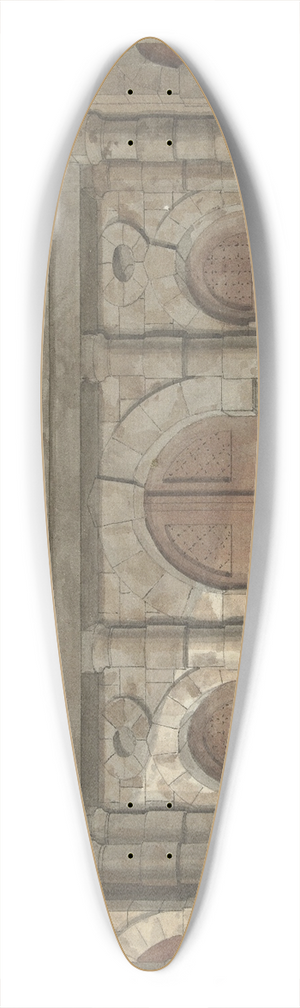 Pieter Barbiers - Ontwerp voor een toneeldecor van een voorportaal van een gevangenis 39.3 inch art pintail longboard deck