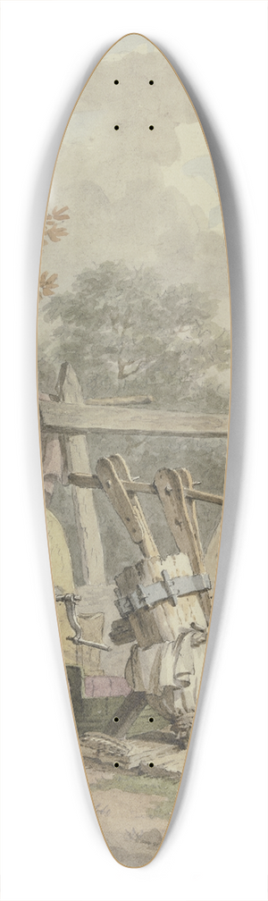 Pieter Bartholomeusz. Barbiers - Ein Schleifstein bei einem Brunnen 39.3 inch art pintail longboard deck