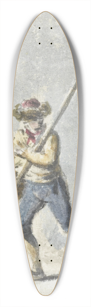 Pieter Bartholomeusz. Barbiers - Schaatsenrijder 39.3 inch art pintail longboard deck