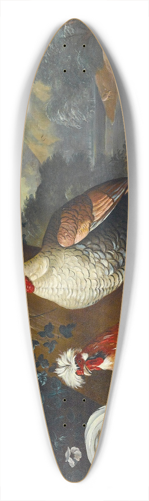 Pieter Casteels III - Fowl in a landscape 39.3 inch art pintail longboard deck