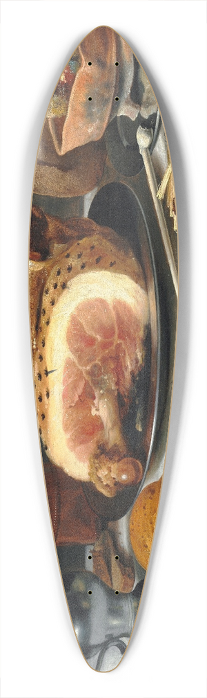 Pieter Claesz - Still Life with Ham 39.3 inch art pintail longboard deck