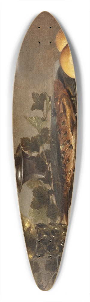 Pieter Claesz - Still Life with Herring, Wine and Bread 39.3 inch art pintail longboard deck