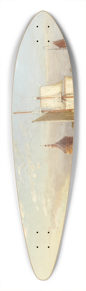 Pieter Cornelis Dommersen - Hoorn on the Zuiderzee, Holland 39.3 inch art pintail longboard deck
