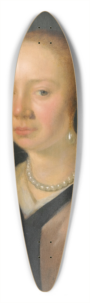 Pieter Cornelisz van Slingelandt - Portrait Of A Lady, Head And Shoulders, Wearing Pearl Earrings And A Necklace 39.3 inch art pintail longboard deck