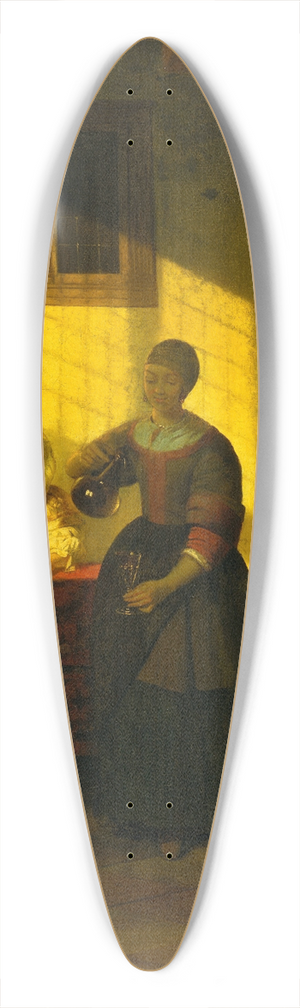 Pieter De Hooch - A Couple Playing Cards, with a Serving Woman 39.3 inch art pintail longboard deck