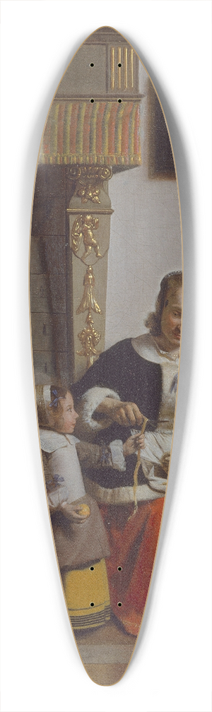 Pieter De Hooch - A Woman peeling Apples 39.3 inch art pintail longboard deck