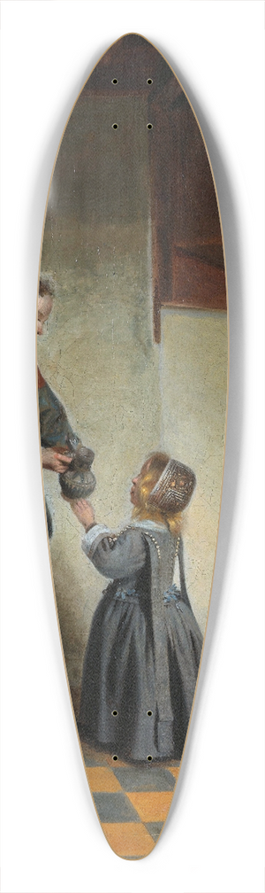 Pieter De Hooch - Woman with a Child in a Pantry 39.3 inch art pintail longboard deck