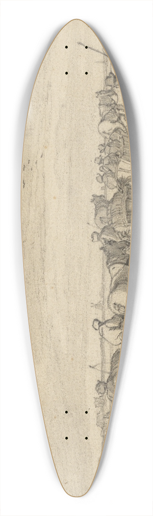 Pieter de Molijn - A Scene on the Ice with Skaters and Wagons 39.3 inch art pintail longboard deck