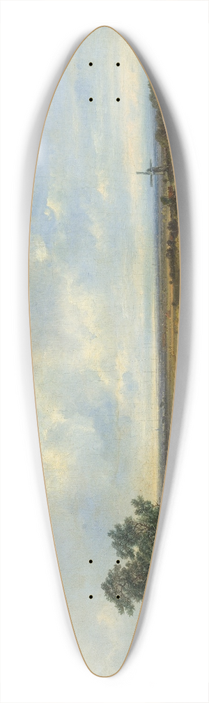 Pieter Lodewijk Francisco Kluyver - Extensive landscape with a windmill in the distance 39.3 inch art pintail longboard deck