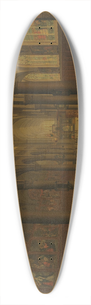 Pieter Neeffs the Elder - The Interior of the Dominican Church (the Sint-Pauluskerk), Antwerp, Looking East, with the Procession of the Holy Sacrament 39.3 inch art pintail longboard deck