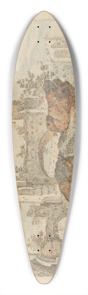Pieter Stevens - Travellers among Roman Ruins 39.3 inch art pintail longboard deck