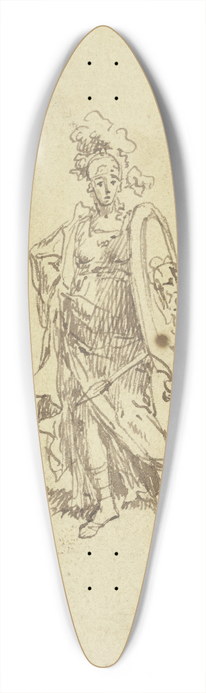 Pieter Tanj - Stehende Kriegerin 39.3 inch art pintail longboard deck