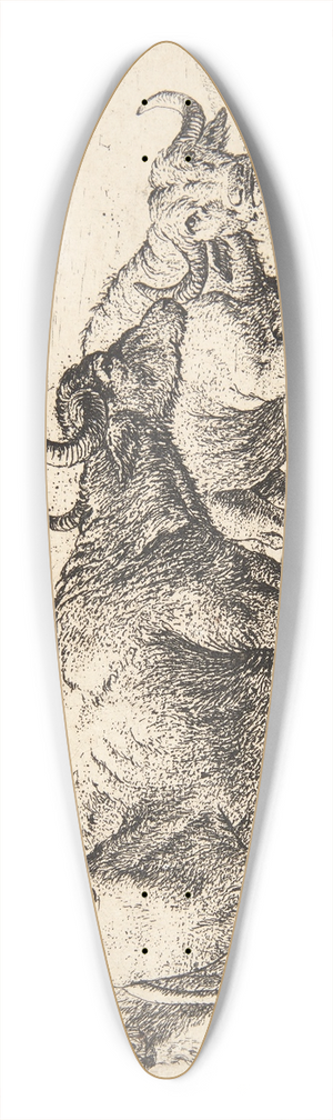 Pieter van Laer - To bfler og en hyrde 39.3 inch art pintail longboard deck