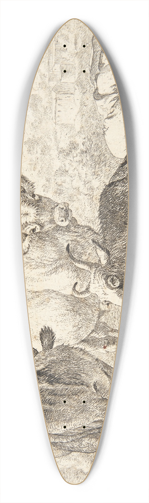 Pieter van Laer - Tre stude, th en sovende bonde 39.3 inch art pintail longboard deck