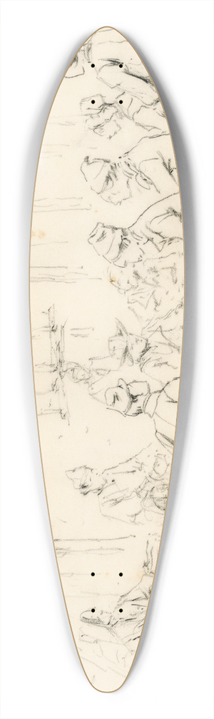 Pieter van Loon - Interieur van een Franse herberg met vertellende soldaat 39.3 inch art pintail longboard deck