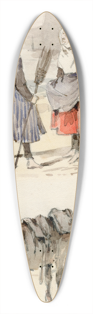 Pieter van Loon - Mensen in klederdracht uit omgeving van Boulogne 39.3 inch art pintail longboard deck