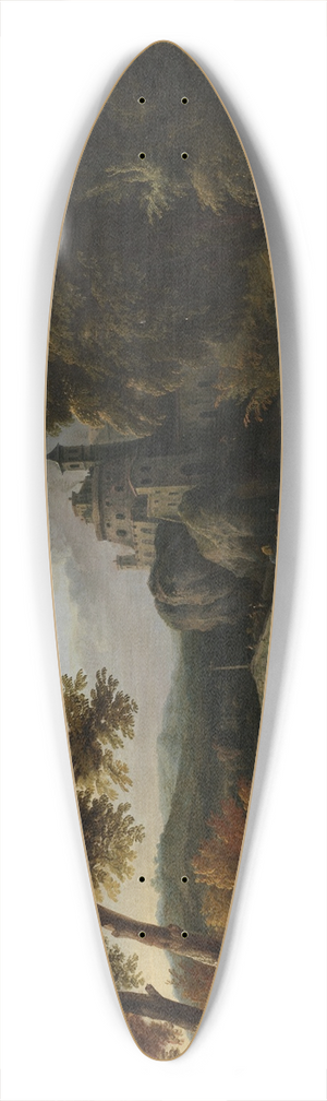 Pieter Verdussen - Landschap met brug 39.3 inch art pintail longboard deck