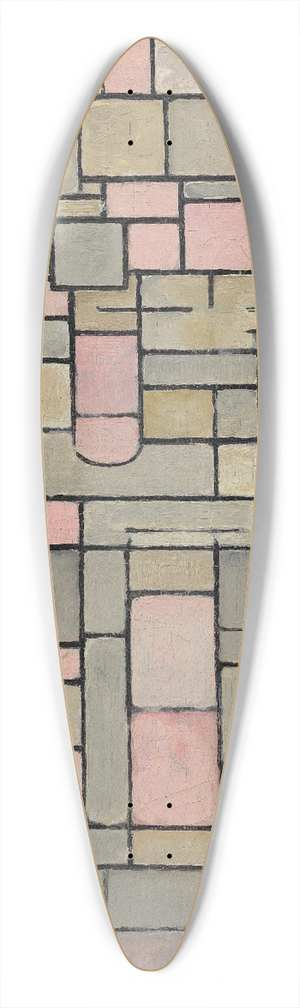 Piet Mondrian - Composition 8 39.3 inch art pintail longboard deck