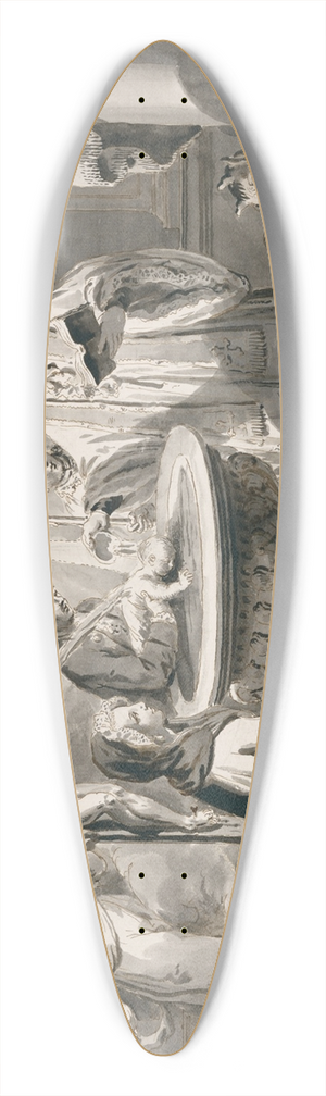 Pietro Antonio Novelli - Baptism from The SevenSacraments 39.3 inch art pintail longboard deck