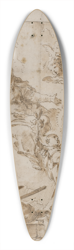 Pietro Antonio Novelli - Den hellige Antonius af Padova knlende med Jesusbarnet i sine arme, mens Jomfru Maria og engle benbarer sig i skyen 39.3 inch art pintail longboard deck