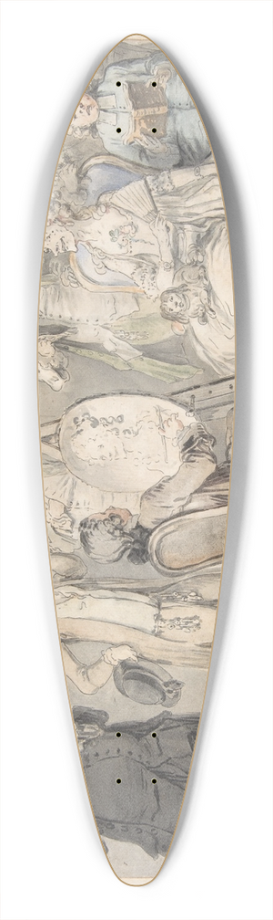 Pietro Antonio Novelli - Satirical drawing; Artist Painting an Old Ladys Portrait 39.3 inch art pintail longboard deck