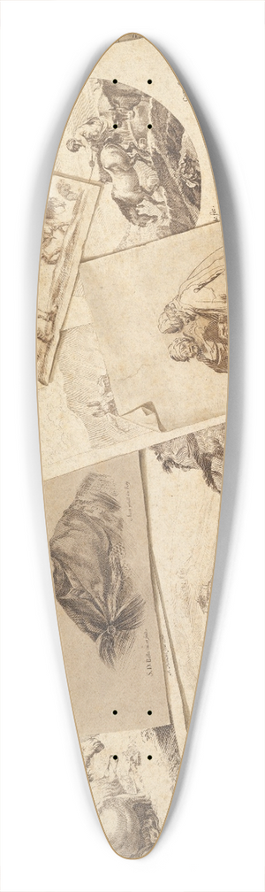 Pietro Jacopo Palmieri - Trompe-lOeil Exercise; Prints on a Table Top 39.3 inch art pintail longboard deck