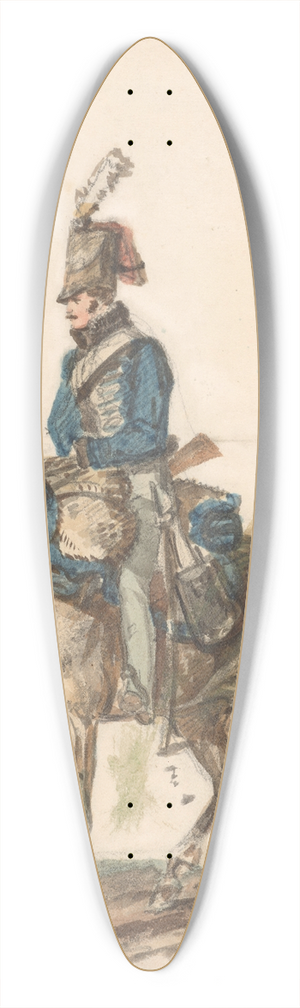 Piotr Michaowski - Hanover hussar on horseback 39.3 inch art pintail longboard deck