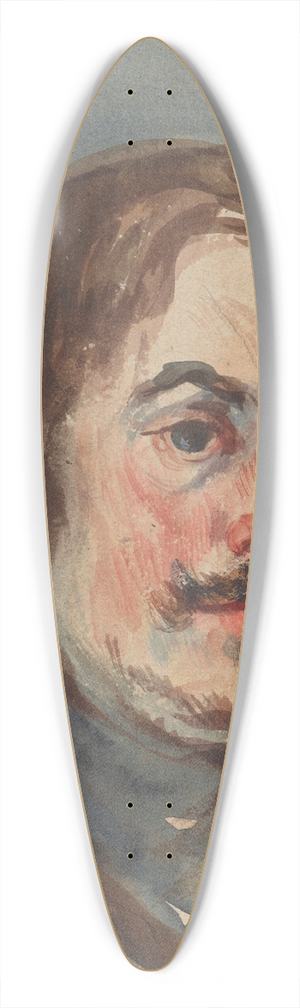 Piotr Michaowski - Portrait study of a man 39.3 inch art pintail longboard deck