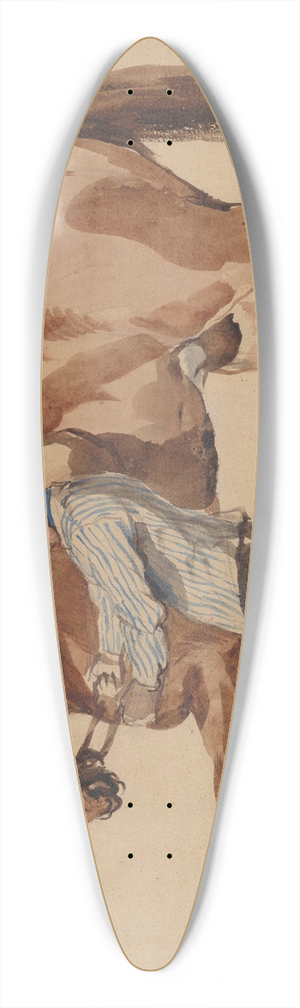 Piotr Michaowski - Stableman with a chestnut horse 39.3 inch art pintail longboard deck Piotr Michaowski - Stableman with a chestnut horse 39.3 inch art pintail longboard deck