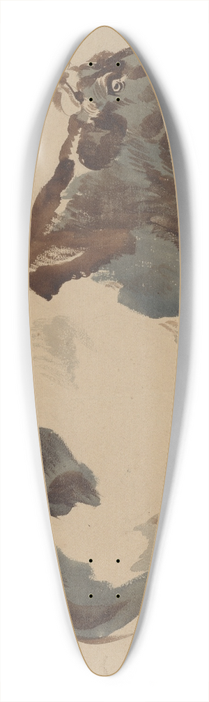 Piotr Michaowski - Study of a cow 39.3 inch art pintail longboard deck
