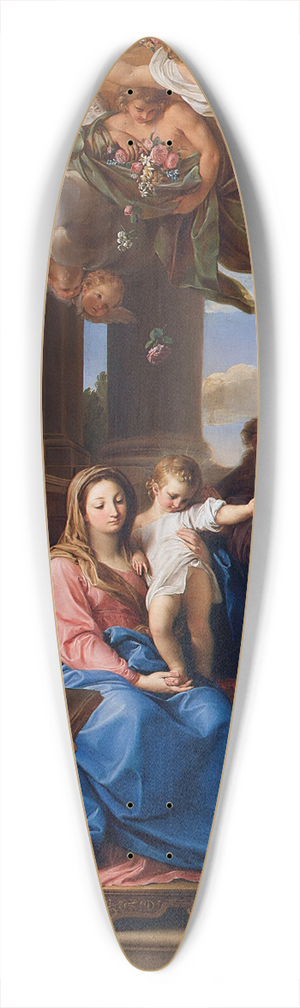 Pompeo Batoni - Madonna and Child with Saints Joseph, Zacharias and Elisabeth and the Infant Saint John 39.3 inch art pintail longboard deck Pompeo Batoni - Madonna and Child with Saints Joseph, Zacharias and Elisabeth and the Infant Saint John 39.3 inch art pintail longboard deck