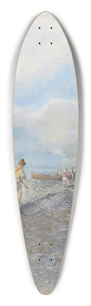 Pompeo Mariani - Sulla spiaggia di Bordighera 39.3 inch art pintail longboard deck