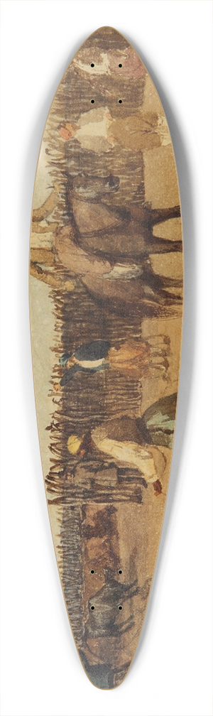Prilidiano Pueyrredn - En El Corral 39.3 inch art pintail longboard deck Prilidiano Pueyrredn - En El Corral 39.3 inch art pintail longboard deck