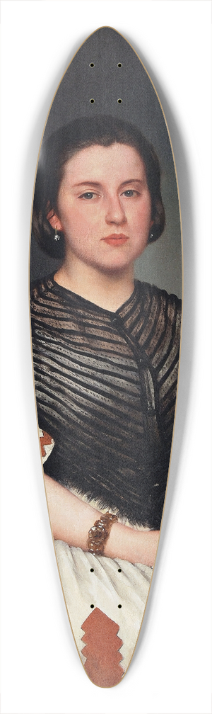 Prilidiano Pueyrredn - Portrait Of A Young Woman 39.3 inch art pintail longboard deck Prilidiano Pueyrredn - Portrait Of A Young Woman 39.3 inch art pintail longboard deck