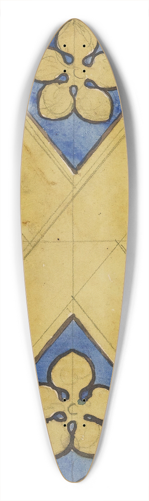 Prosper Lafaye - Etude pour un vitrail  motif hraldique ; cusson II 39.3 inch art pintail longboard deck