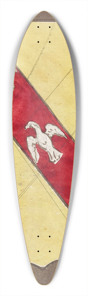 Prosper Lafaye - Etude pour un vitrail  motif hraldique ; cusson III 39.3 inch art pintail longboard deck