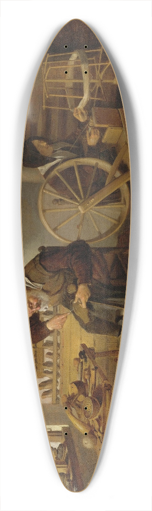 Quirijn Van Brekelenkam - A Cobbler At Work, His Wife Spinning Wool 39.3 inch art pintail longboard deck