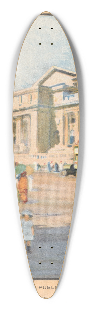 Rachael Robinson Elmer - New York Public Library 39.3 inch art pintail longboard deck Rachael Robinson Elmer - New York Public Library 39.3 inch art pintail longboard deck