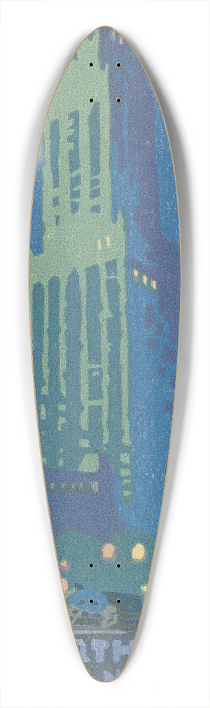 Rachael Robinson Elmer - Woolworth Building June Night 39.3 inch art pintail longboard deck