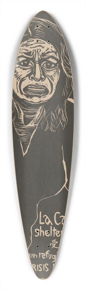 Rachael Romero - La casa de las madres  shelter for battered women 39.3 inch art pintail longboard deck