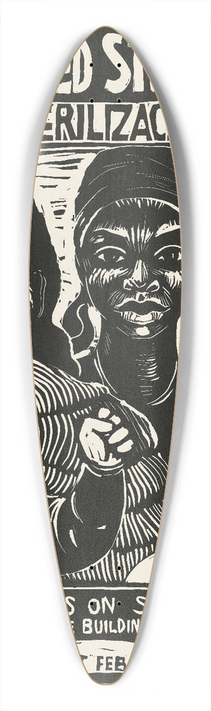 Rachael Romero - Stop forced sterilization 39.3 inch art pintail longboard deck