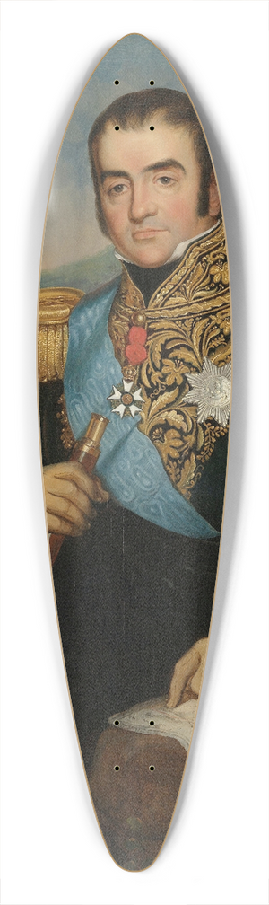 Raden Saleh - Posthumous Portrait of Herman Willem Daendels, Governor-General of the Dutch East Indies 39.3 inch art pintail longboard deck
