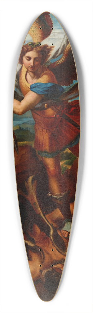 Rafa Hadziewicz - Saint Michael the Archangel Vanquishing Satan 39.3 inch art pintail longboard deck Rafa Hadziewicz - Saint Michael the Archangel Vanquishing Satan 39.3 inch art pintail longboard deck