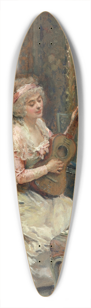 Raimundo de Madrazo y Garreta - Woman With A Guitar 39.3 inch art pintail longboard deck
