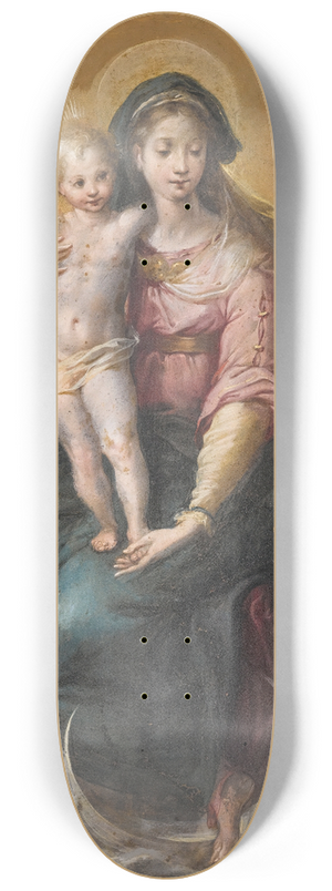 Cristoforo Roncalli - The Madonna And Child On A Crescent Moon 8.25 inch art skate deck
