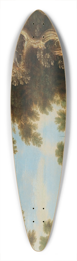 Raphael Govertsz. Camphuysen - A wooded river landscape with a horseman and wanderers 39.3 inch art pintail longboard deck