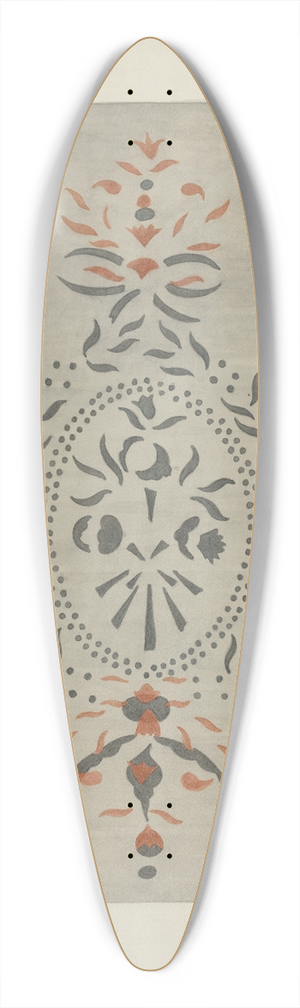 Ray Holden - Detail of Stencilled Wall 39.3 inch art pintail longboard deck