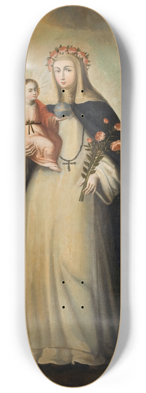 Cusco School - Saint Rose of Lima with Child Jesus 8.25 inch art skate deck